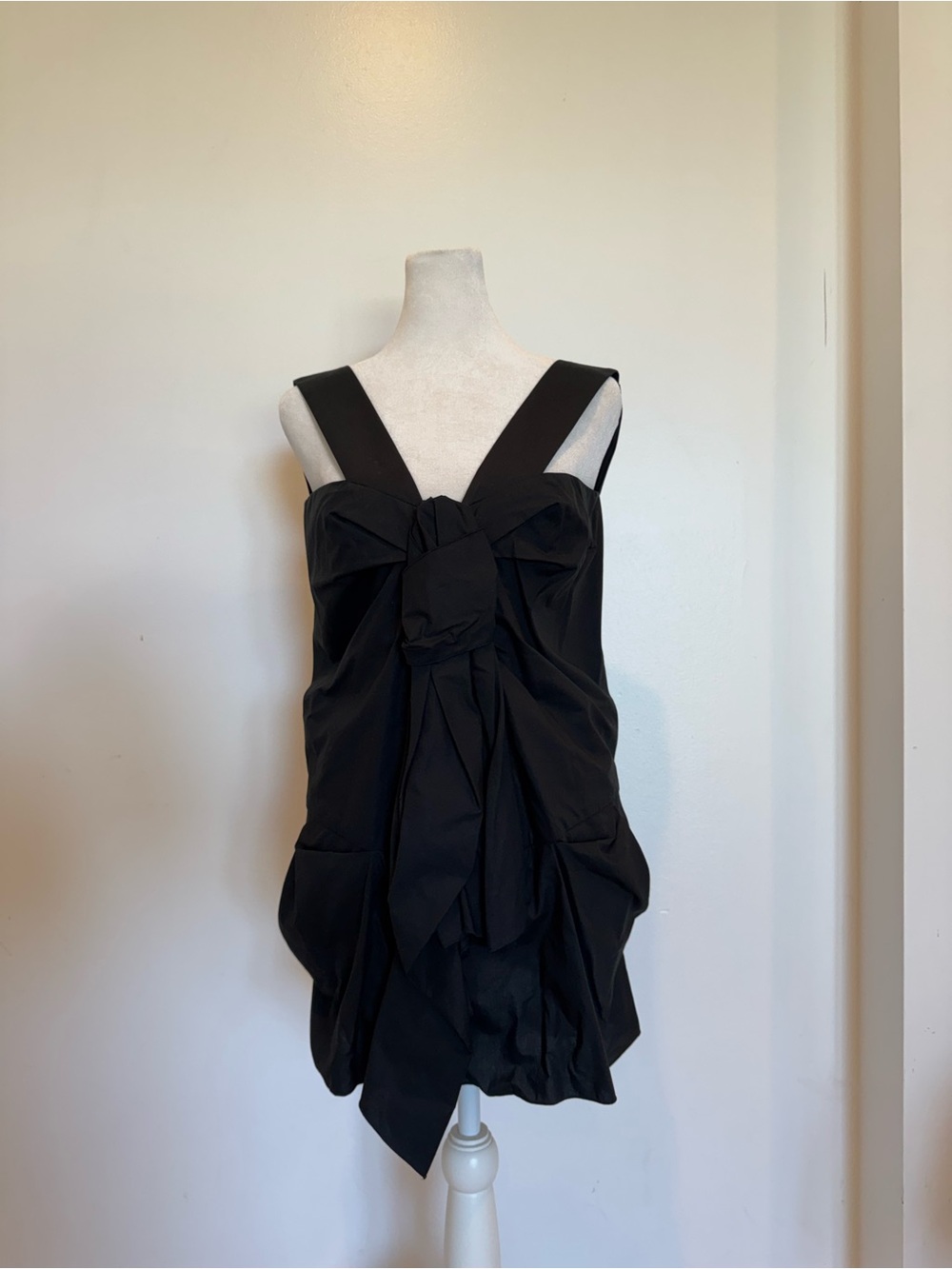 Marni Black Mini Dress with Front Bow Detail